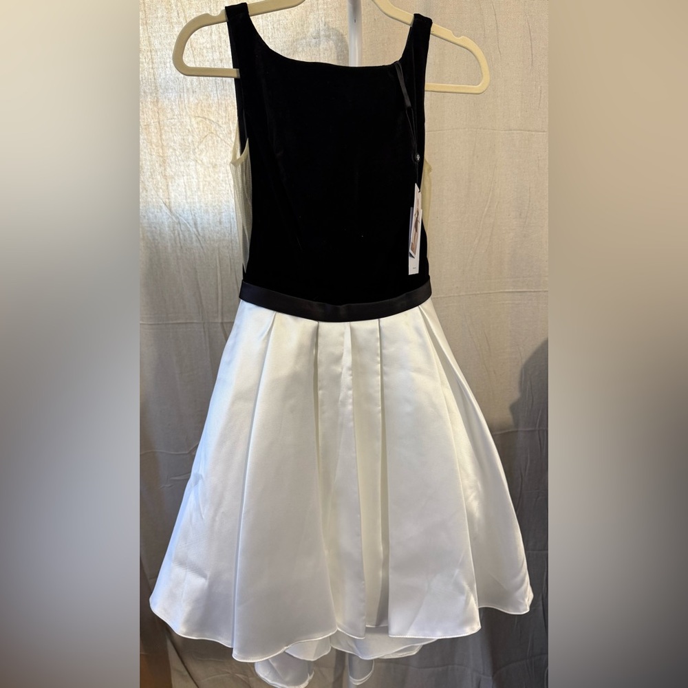 Alyce Paris Black Velvet Bodice with Ivory Satin Skirt